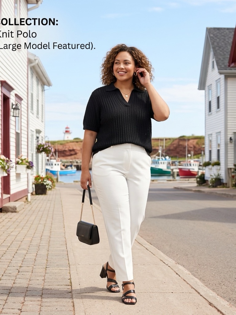 Kismet Black Knit Polo Short Sleeve Top